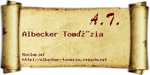 Albecker Tomázia névjegykártya